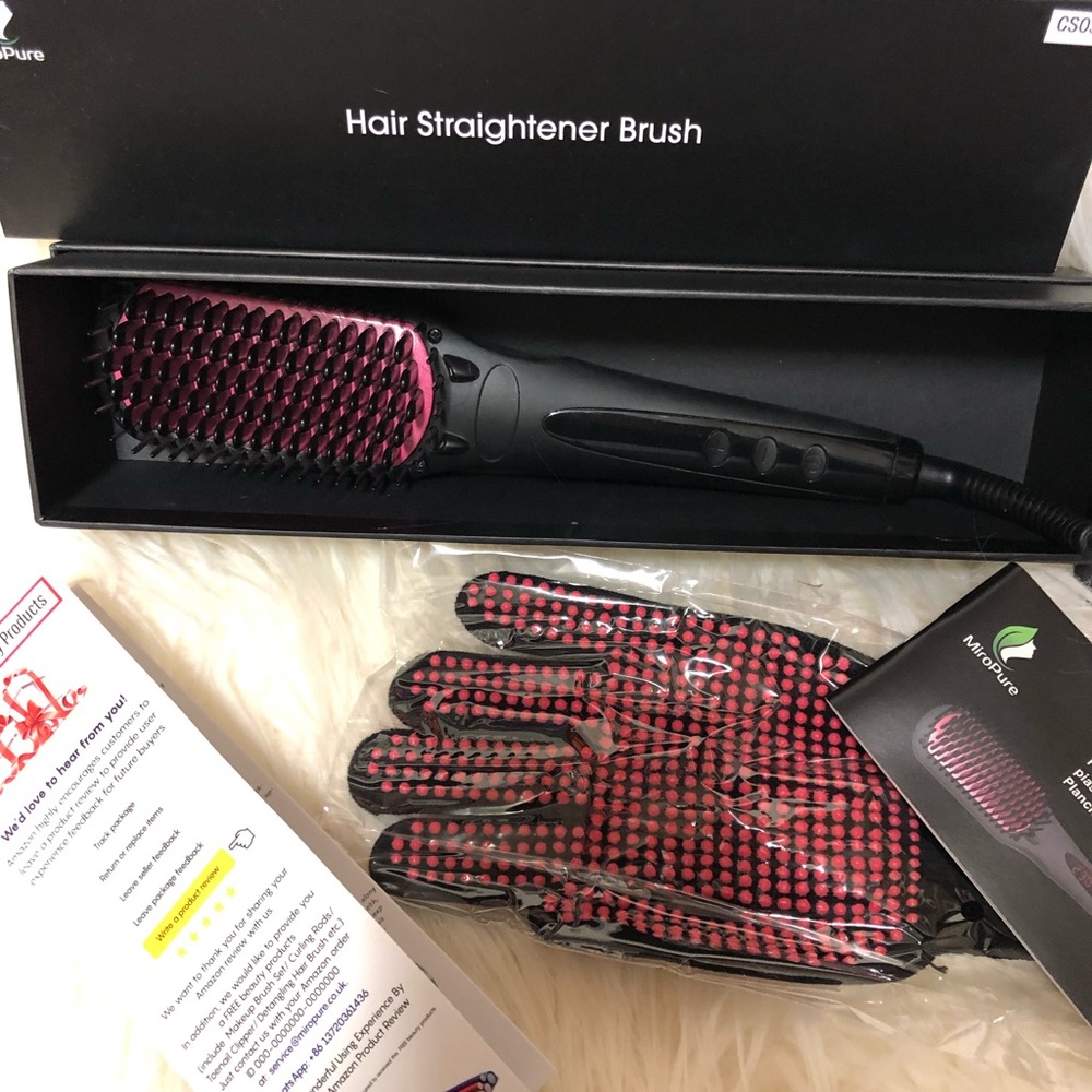 Micropure hair straightener brush